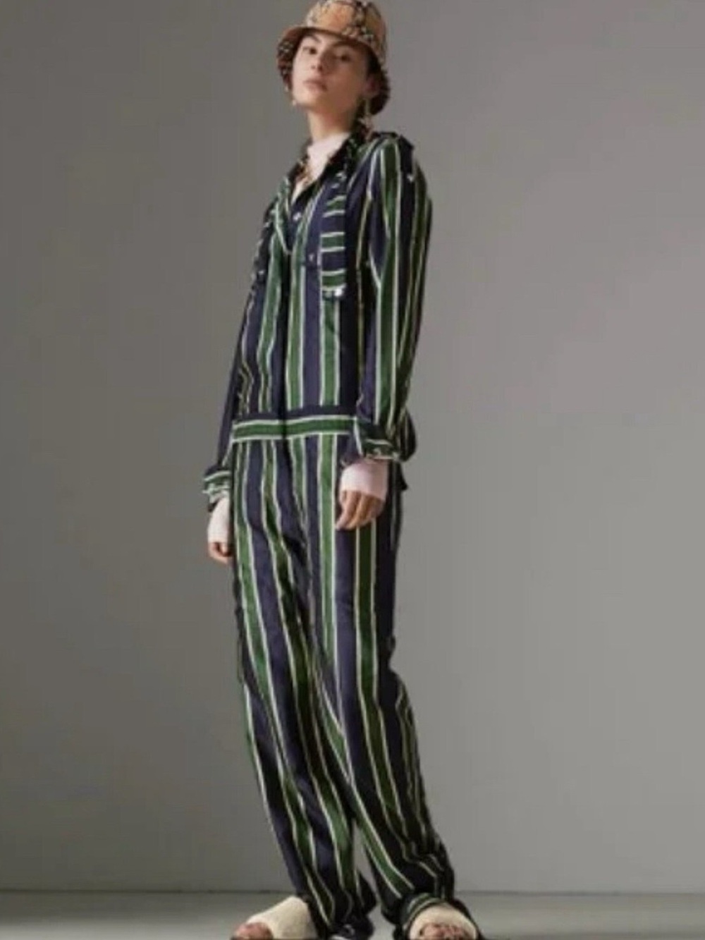 NWT Burberry button down silk jumpsuit